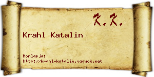 Krahl Katalin névjegykártya